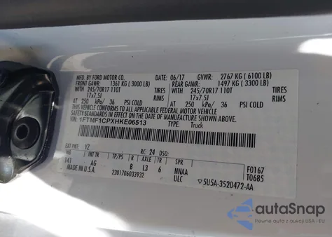 2017 Ford F-150 Xl from USA, damaged, VIN 1FTMF1CPXHKE06513